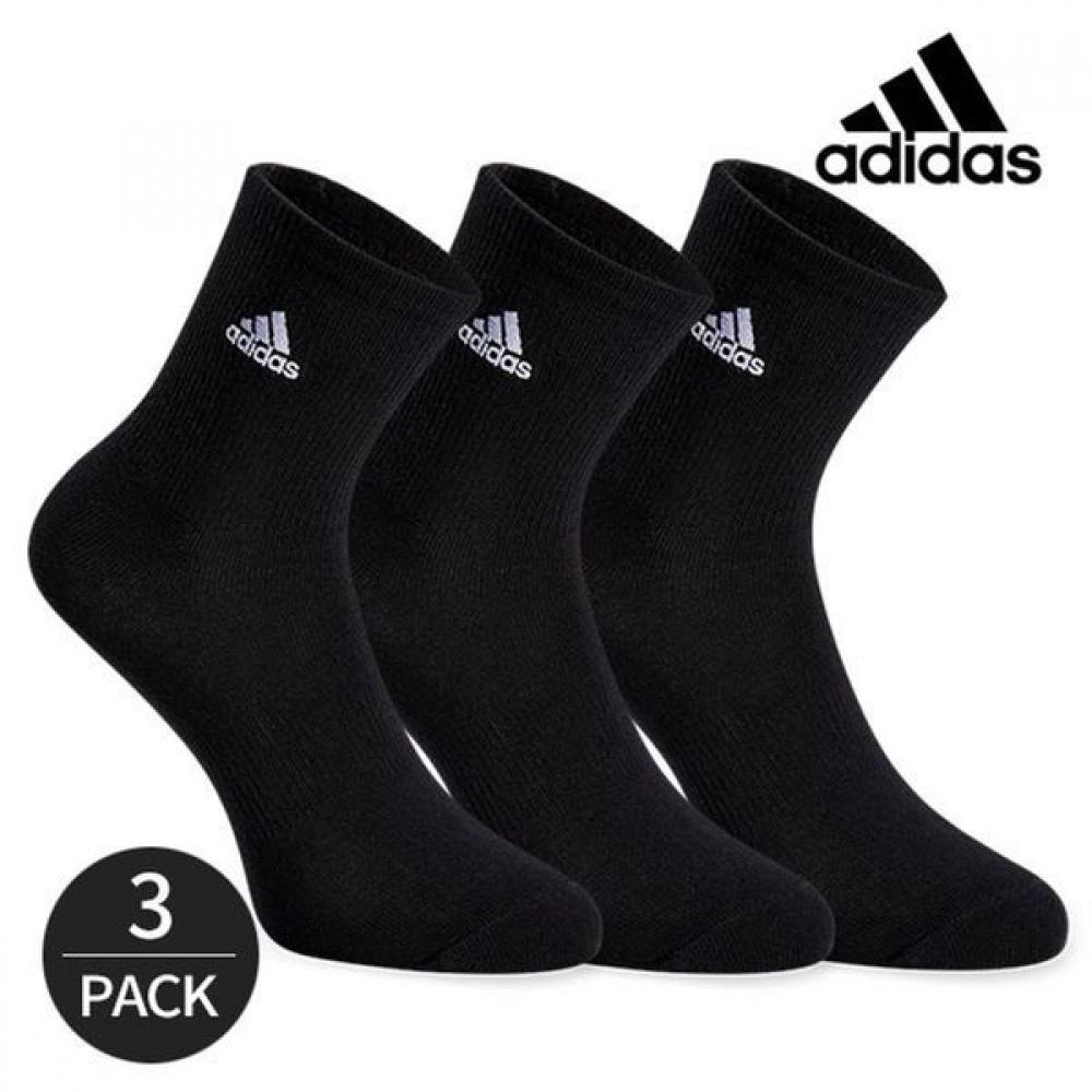 

Adidas Women s Simple Plain Embroidery Mid neck Socks 3P BK 32010839