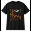 Golden Eagle Neon Bird Mens T-Shirt Black 100% Cotton Birdwatching Printed