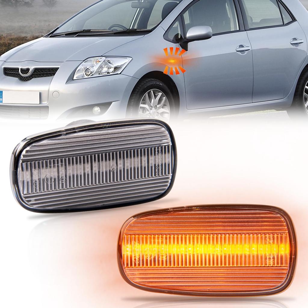 POPMOTORZ Prius NHW20 Side Marker Corolla Spacio 120 bB Funcargo 20 Flowing Side Turn Signal Mark 2 Brit 110 Series Land Cruiser 200 Series Toyota