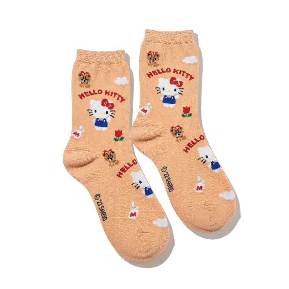 Domestic Authentic Sanrio Character Socks (Colored Hello Kitty) Student Mid-Length Socks Children s Socks Cute Socks