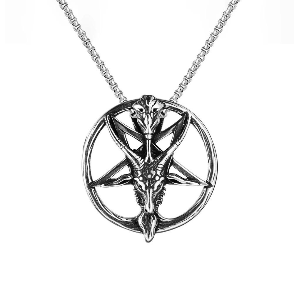 Accessories Retro Domineering Animal Sheep Stainless Steel Pendant Necklace Men's Personality Punk Sheep Head Pendant