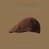 Four seasons pure cotton forward hat solid color retro British style newsboy hat women's simple and versatile literary beret men