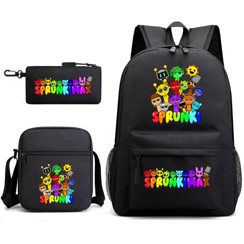 Rhythm Box Spiel Merchandise Schultasche Sprunki Cartoon Sternenhimmel Rucksack Umhängetasche Dreiteiliges Set