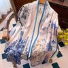 Luxury Brand 100% Real Silk Scarf Women Designer Shawls and Wraps Elegant Floral Print Pashmina Soft Long Scarves Femme Hijab