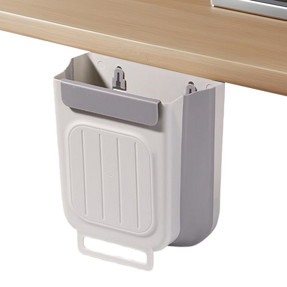 Wall Mounted Trash Can 11L Foldable Garbage Container Cabinet Door Trash Bin For Kitchen Bathroom Office Living Room Bedroom