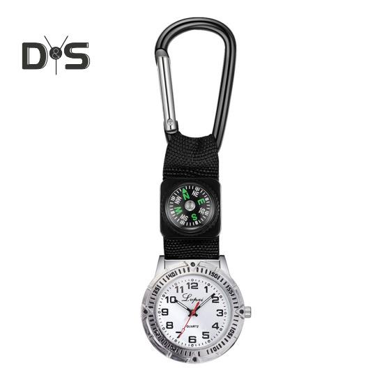 Kompassklokke Høy nøyaktighet Kompass Rund skive Kvartsverk Ingen forsinkelse Tidsfølgende Kraftig krok Sykepleier Midjeklips Klokke Dame Tidsmåler