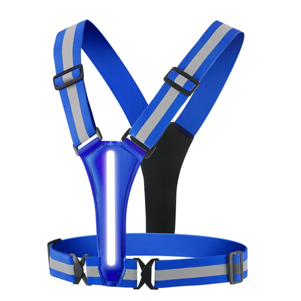 LED Laufweste USB Wiederaufladbar Reflektierende Nachtarbeits-Sicherheitsweste Verstellbare Nachtlaufweste Hohe Sichtbarkeit Elastisches Band