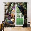 Set Of 2 Versatile Polyester Transparent Curtains Home Decoration Grapes Red Wine Theme Use Bedrooms Living Rooms Curtain For Area Made