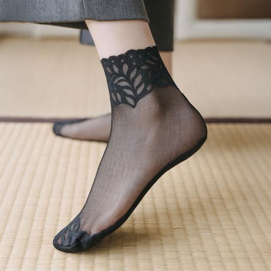 Sheer Socks Thin for Women Mid-tube Nylon Breathable Mesh See Through