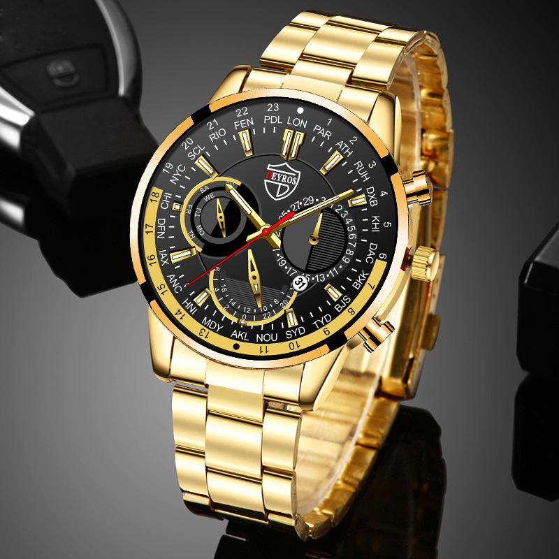 Fashion Business Kalender Herrenuhr Edelstahl Uhr