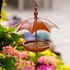 Vintage Umbrella-Shaped Bird Feeder Iron Bird Feeding Station Hanging Platform Feeder  Porch