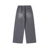 Customellow Gray Wide Fit Banding Jeans Cwpam25390gyl