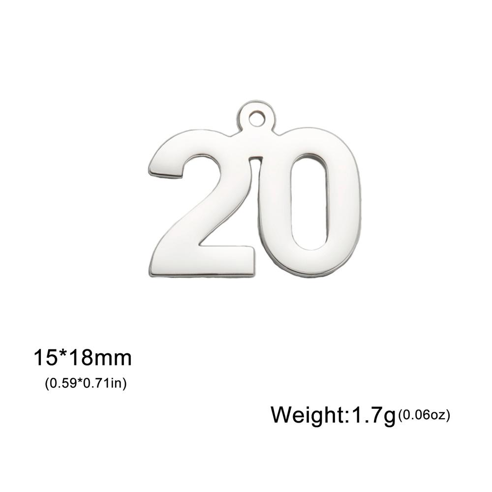 My Shape 1-25 Numbers Charms Stainless Steel Lucky Number Pendant for Necklace Bracelet Jewelry DIY Accessories Wholesale 10pcs