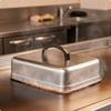 Stainless Steel Melting Dome HeatResistant Handle Square Steak Cover Heavy Duty Rectangular Basting