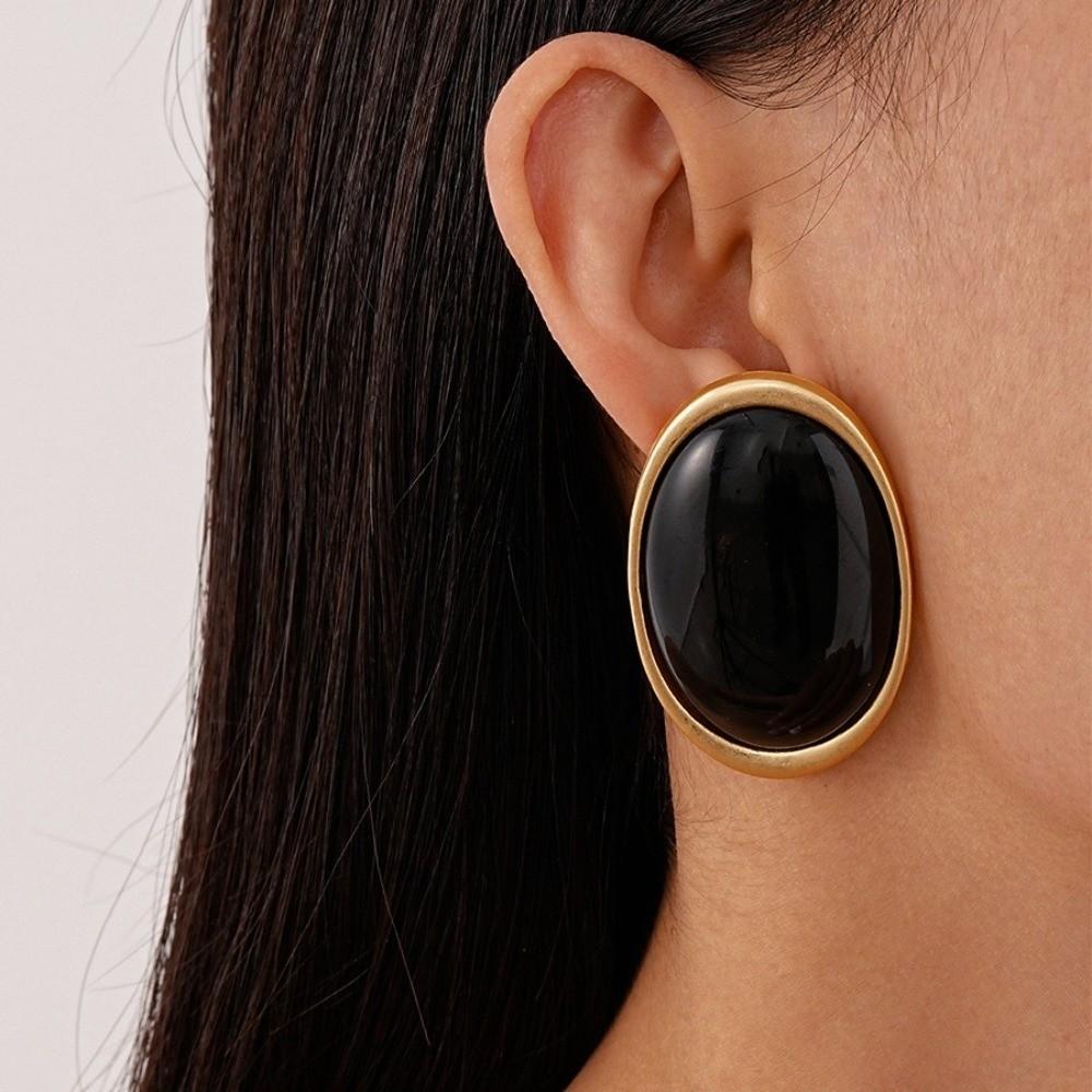 Vintage Trend Resin Dangle Earrings Wine Red Color Stud Earrings Waterdrop Earrings  For Women