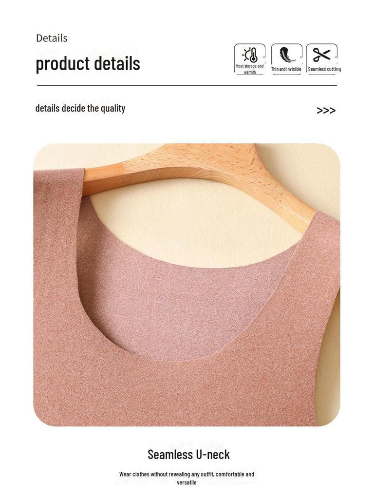 Dámská bezešvá hřejivá vesta z německého sametu s dvojitými kapsami - Zesílená pro podzim a zimu.