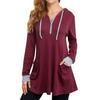 Elegant Sweatshirt Women Casual Long Sleeve Tunic Hoodie Zip Pocket Sweatshirt Pullover Hoodies Dress Women Casual Wear