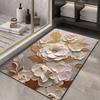 Embossed Flower Diatom Mud Mat Toilet Absorbent Mat Rubber Non-slip Door Mat Three-dimensional 3D Effect Carpet