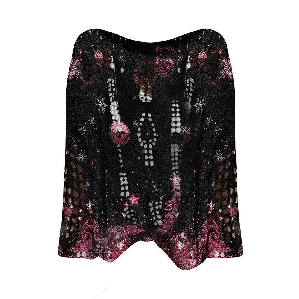 Women's Christmas Print Knitted Sweater Cardigan
