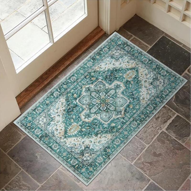 Persian Style Print Modern Entrance Carpet Rug Non-Slip Door Mat for Home Decoration Durable Easy Clean Indoor Outdoor Decorate