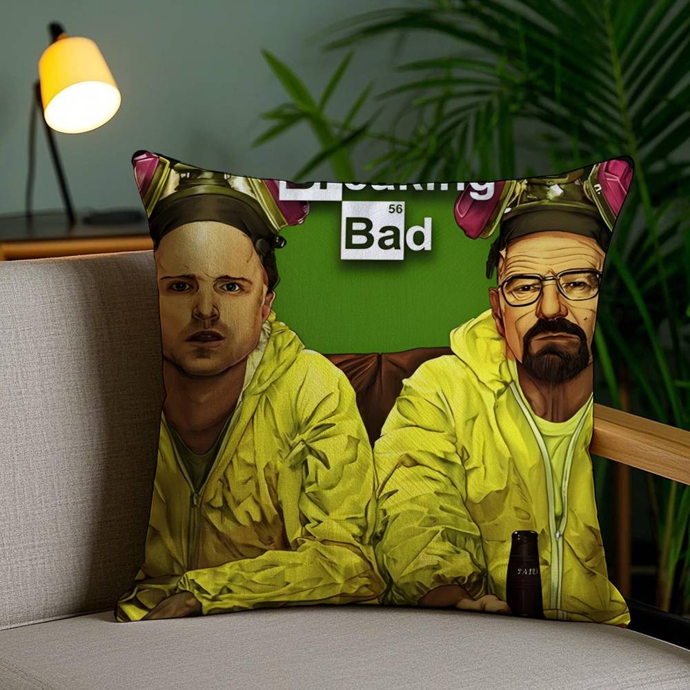 Popular TV Shows Breaking Bad-B Pillow Case Anti-dustmite Pillowcase Invisible Zipper Silky Short Plush Sofa Cushion Cover
