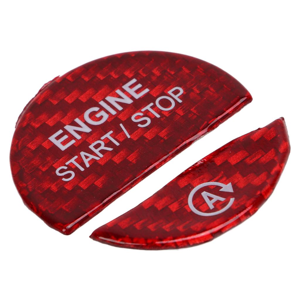 Engine Start Stop Button Cover Carbon Fiber Replacement for Mercedes‑Benz S‑Class C‑Class W206 W223 Red