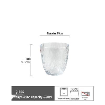 Trinkbecher-Set aus strukturiertem Glas mit Untersetzern