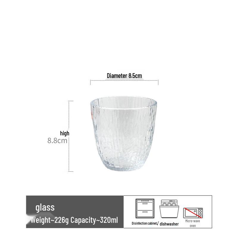 Textured Glass Drinking Cup Set with Coasters