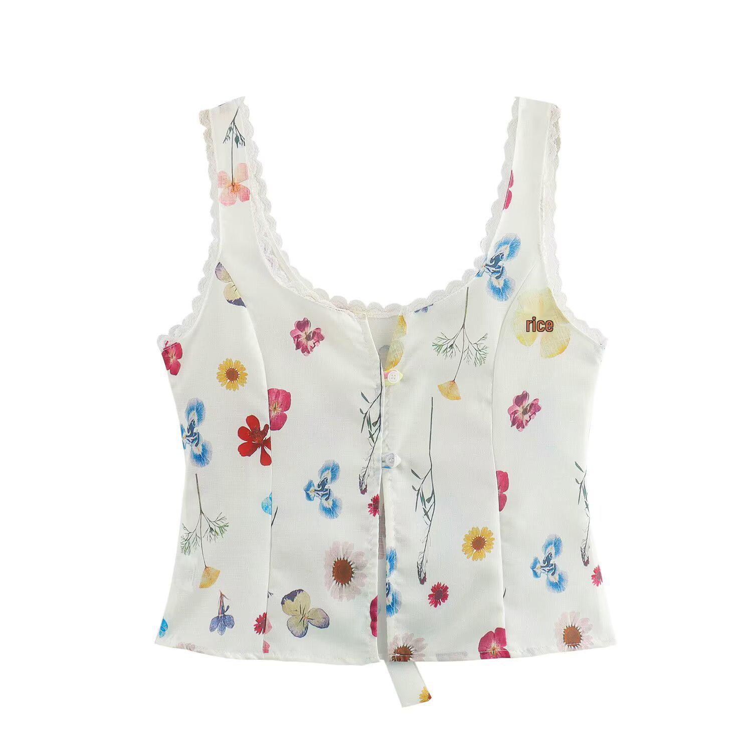 Женский костюм с принтом и кружевом, весна 2026, европейский и американский стиль S