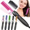 Escova Quente Alisador de Cabelo Colorido Pente Quente de Pressionar Pente Alisador Elétrico Cerâmico Magnético e Modelador de Cabelo Adequado para Cabelo Natural,