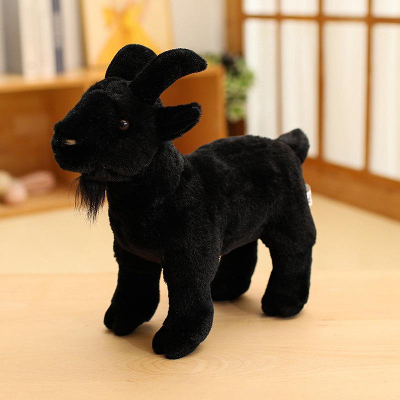 

Имитация козы кукла плюшевая игрушка белая кукла-овечка детская успокаивающая тряпичная кукла подарок на день рождения 30cm（0.2kg） чёрный