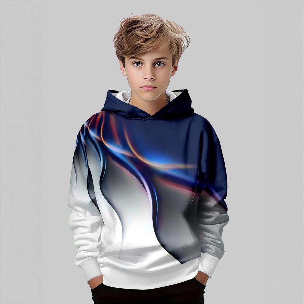 Autumn 3D Printed Hoodies Fashionable Casual Sports Long Sleeved Children's Boy Hooded Sweatshirts