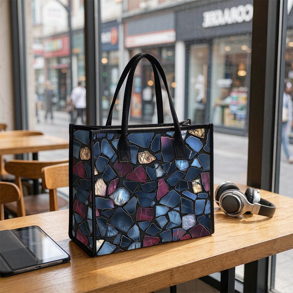 Mosaic Pattern Tote Bag Stylish Casual Large Capacity Daily Shoulder Handbag