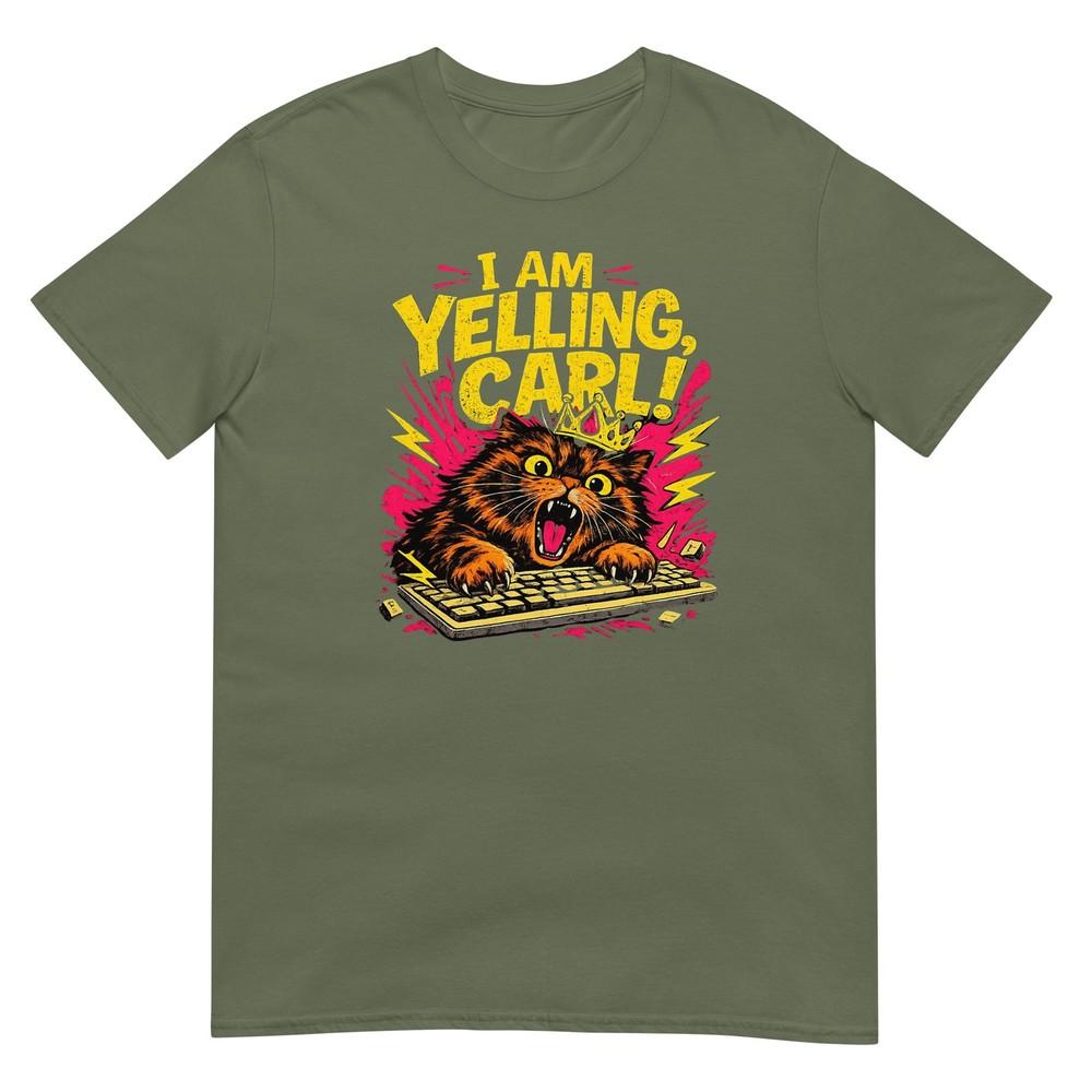 Funny I Am Yelling Carl Donut Cat Meme Graphic Tshirt
