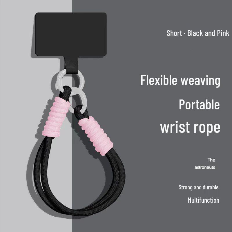 Popular Color-Block Phone Lanyard: Multi-Functional Anti-Loss Case, Earphone Cover, Toy Bag, Woven Wrist Strap
