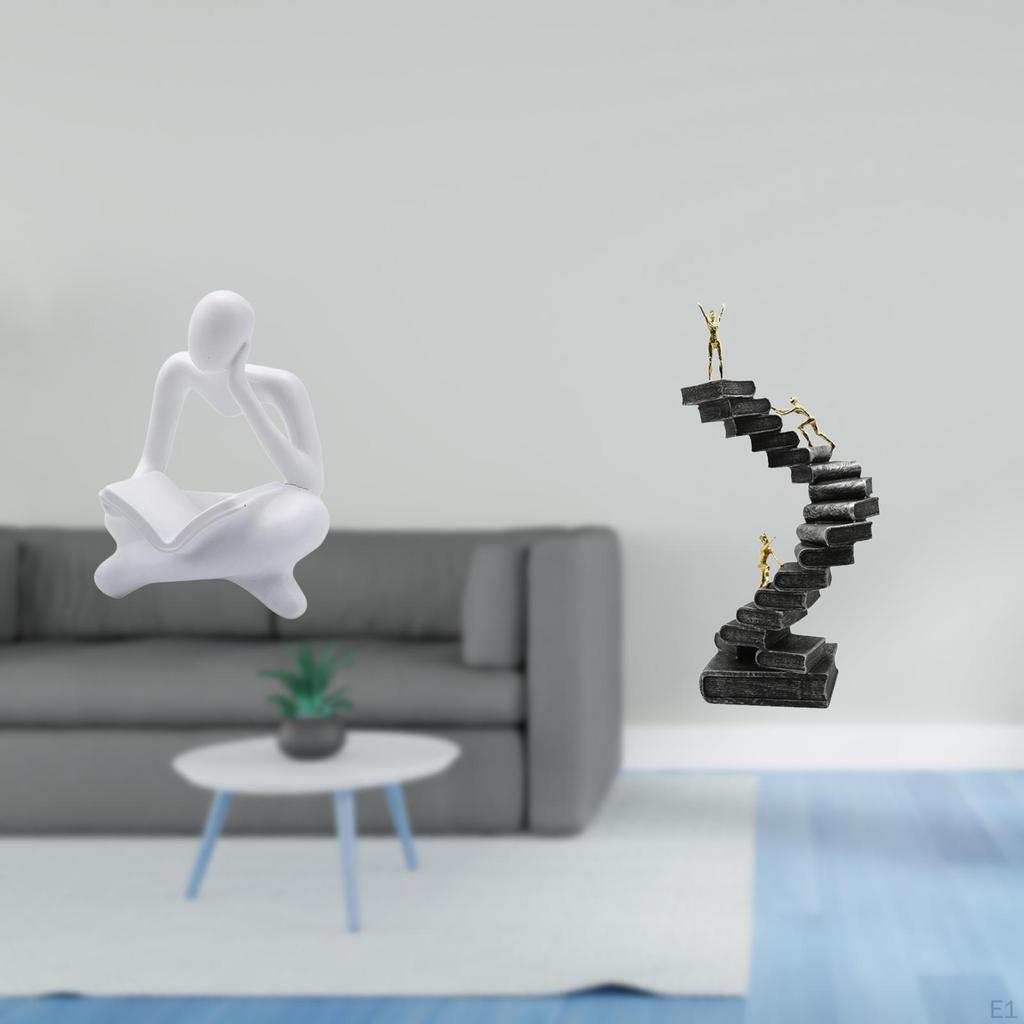 Abstract Thinker Statue Decoration for Tabletop Living Room Shelf Office Bookshelf Ladder Resin
