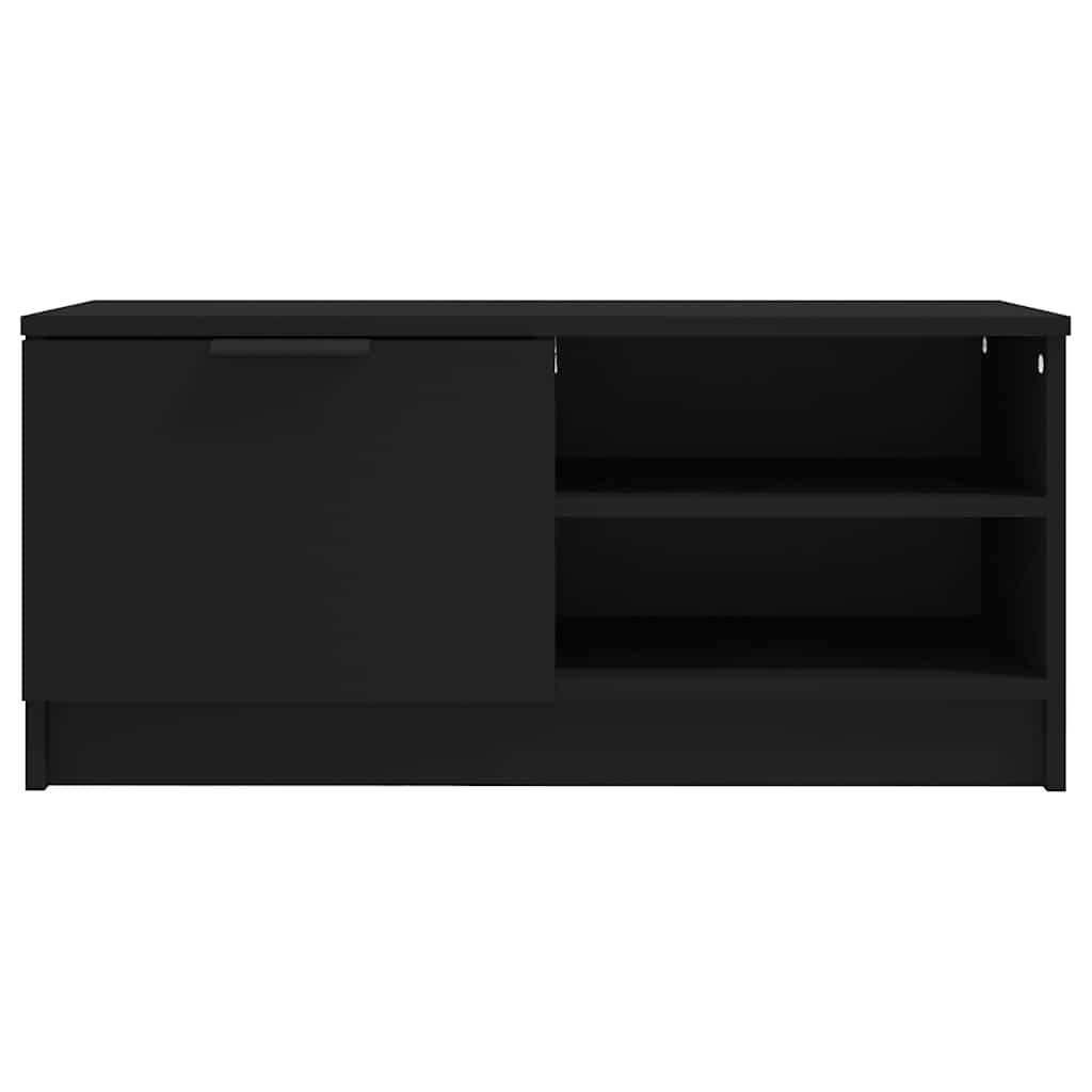 Vidaxl Szafka Pod Tv, Czarna, 80X35X36,5 Cm, Materiał Drewnopochodny