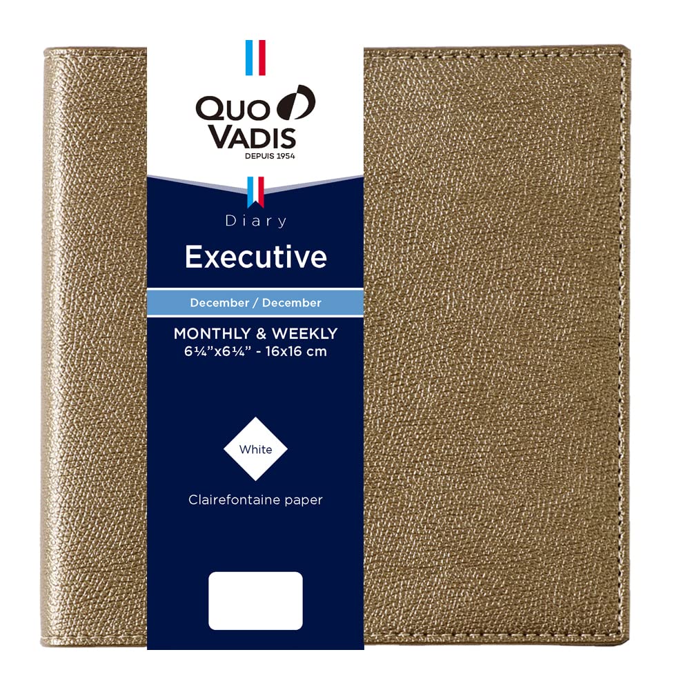 

QUOVADIS 2026 Executive/Club Diary (Weekly Vertical, Starts December 2025, Square 16x16cm) Copper qv01402co мідний