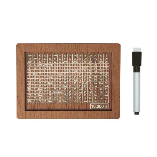 Wooden Cash Money Saving Box Money Saving Challenge Box with Money Target And Numbers Piggy Bank with Dry Erase Pen for Kids Adults