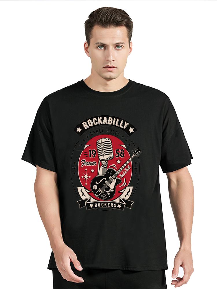Rockabilly Women Designer Japanese Comic T-shirt Men Cotton T Shirt Harajuku Streetwear Graphic
