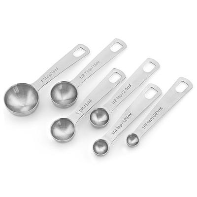 6pcs Measuring Spoon Set Thickened Clear Engraving Scale Stainless Steel Measuring Tablespoons for