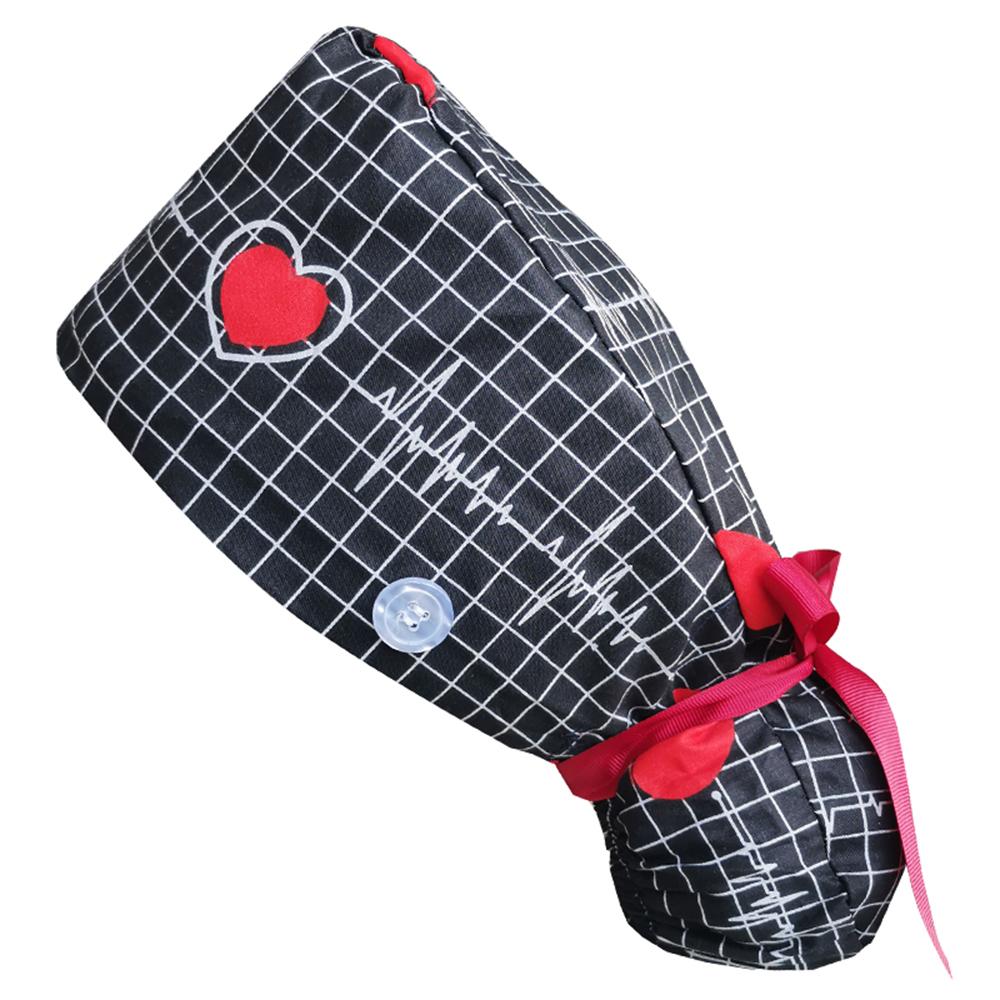 One Size Adjustable Cotton Tie Back Hats Long Hair Cap Working Hat Working Cap With Button
