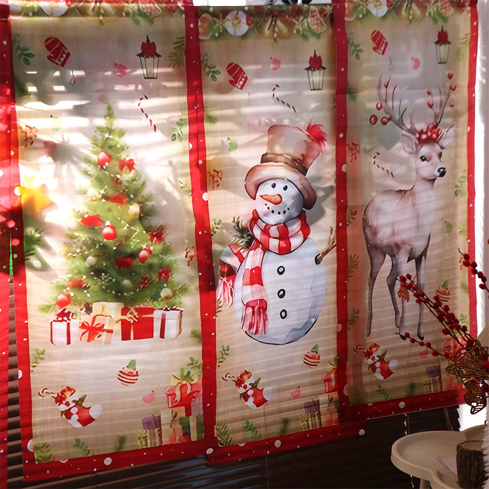 4pcs Elk Christmas Hanging Flag Large Size Xmas Cloth Wall Couplet Merry Christmas Banner Garden