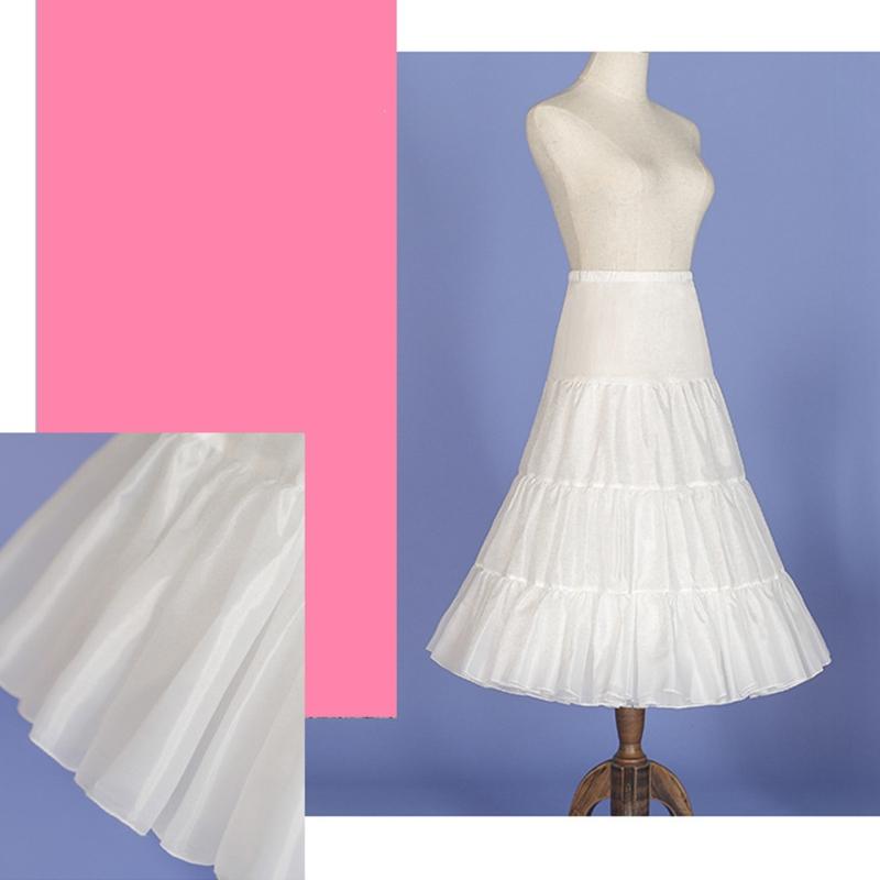 A-line Petticoat Crinoline Slips Wedding Accessories White Tutu Skirt 50s Vintage Puffy Underskirt for Lolita Costume