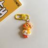 Lovely Yellow Annoying Duck Keychain Pendant Cartoon Resin Car Keyring For Girls Women Bag Backpack Decoration Accessories