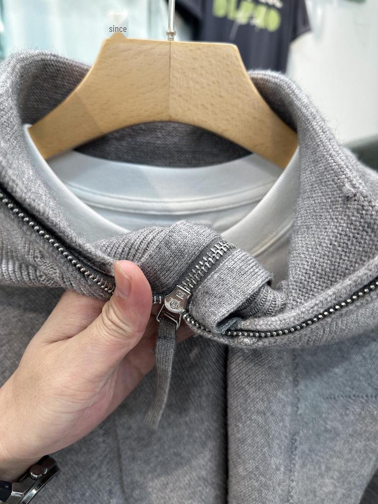 Men's Trendy Winter Cardigan Zipper Knitwear Sweater - High-End Casual Pullover