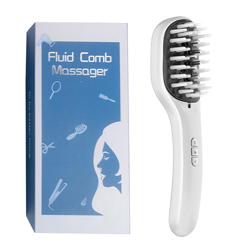 Electric Liquid Massage Comb Red Blue LED Vibration Massage Essential Oil Liquid Guiding Massager Hair Care Scalp Applicator