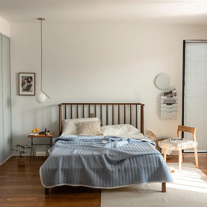 

Летнее вязаное хлопковое одеяло - 100% хлопок Тяньчжу, охлаждающее одеяло для сна нагишом и под кондиционером (Дышащий и легкий) Quilt 150 x 200cm