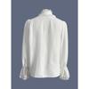 Nuova Blusa Estiva da Donna Stile Europeo Americano Patchwork di Pizzo Manica Lunga Slim Elegante Trasparente