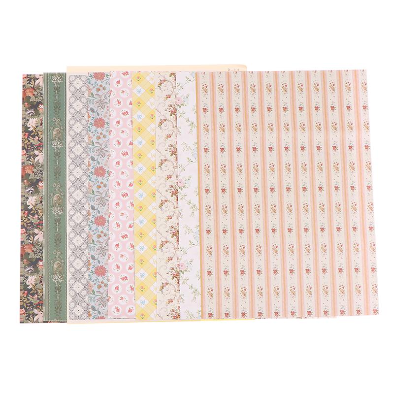 1:12 Dollhouse Sticker Miniature Colorful Wallpaper Background Diy Accessories